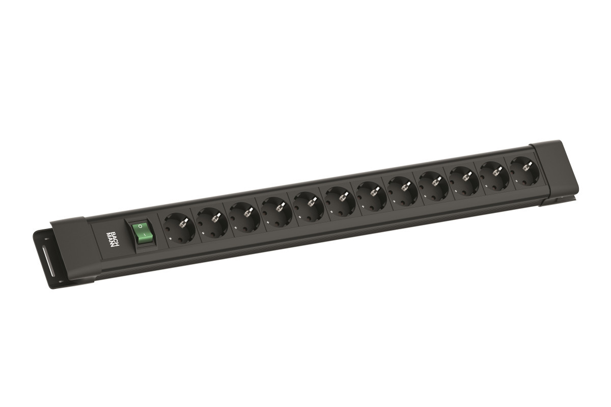 Bachmann Contactblokken Connectus - 12X 230V ra + schakelaar - 2M ra - zwart