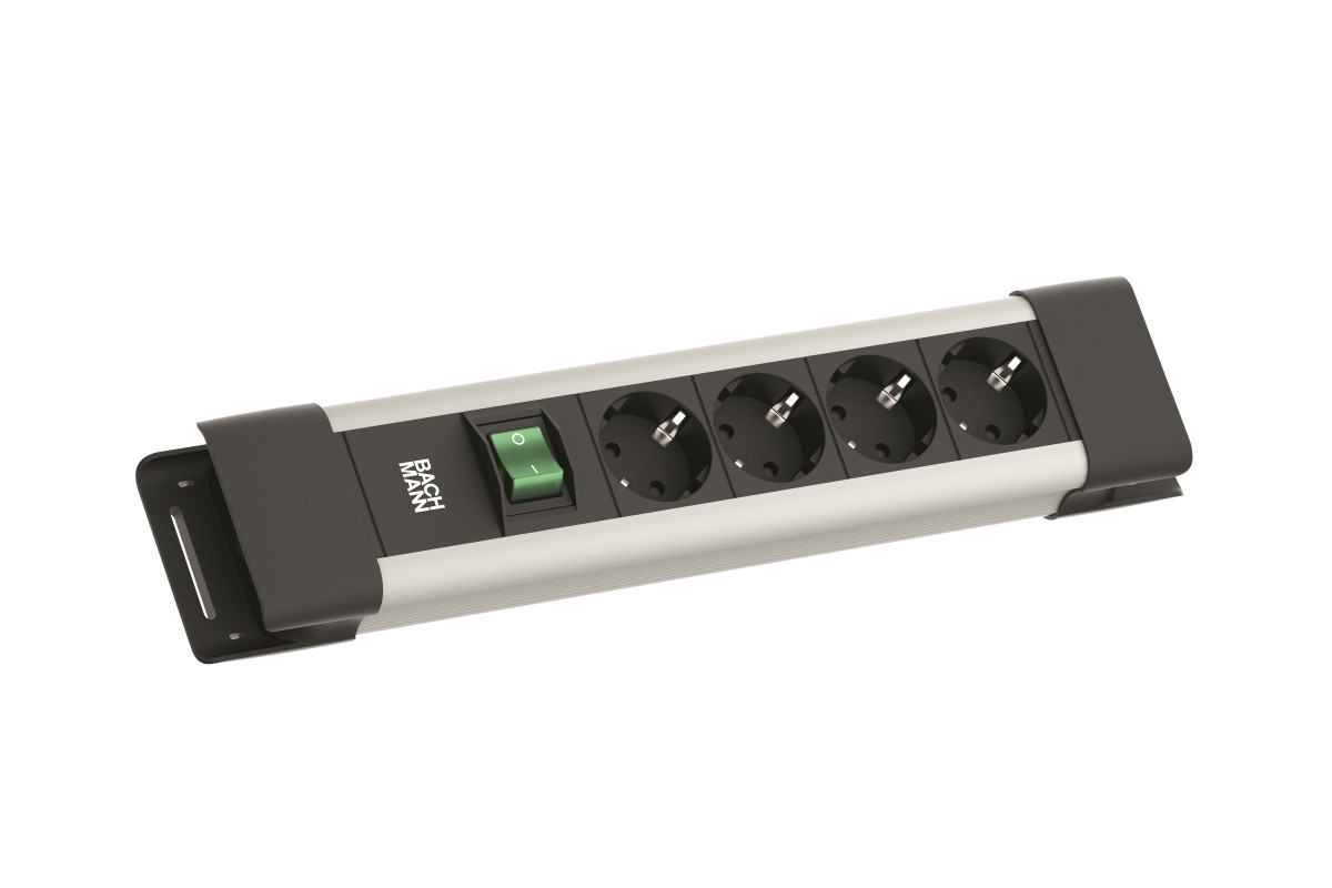Bachmann Contactblokken Connectus - 4X 230V ra + schakelaar - 2M ra - grijs