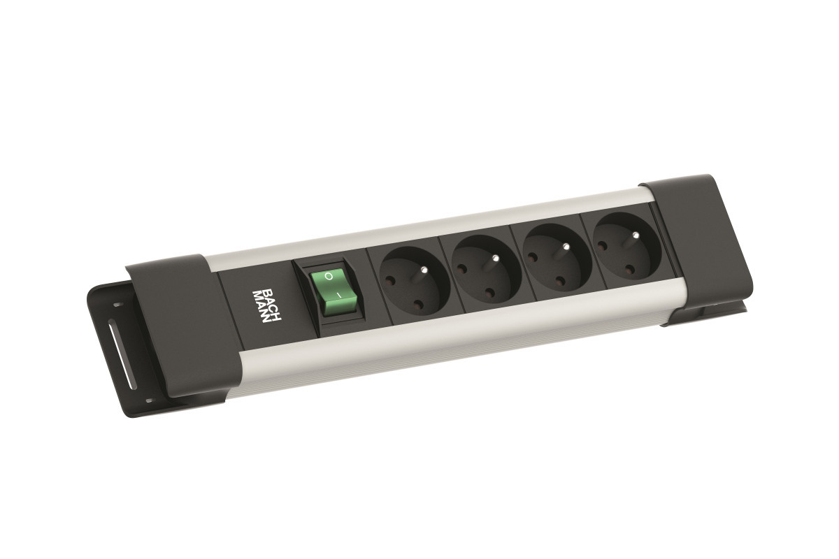 Bachmann Contactblokken Connectus - 4X be/FR + schakelaar - 2M ra - grijs