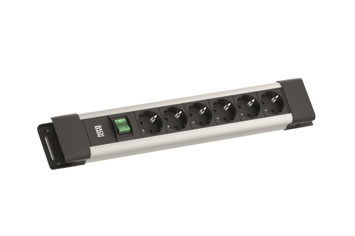 Bachmann Contactblokken Connectus - 6X 230V ra + schakelaar - 2M ra - grijs
