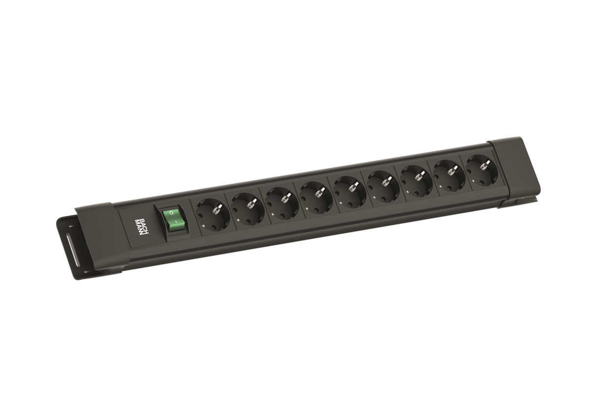 Bachmann Contactblokken Connectus - 9X 230V ra + schakelaar - 2M ra - zwart
