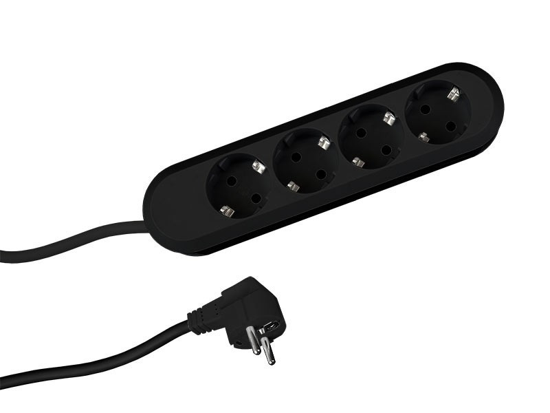 Bachmann Contactblokken Smart - 4X 230V ra - 1,5 M met ra stekker - zwart