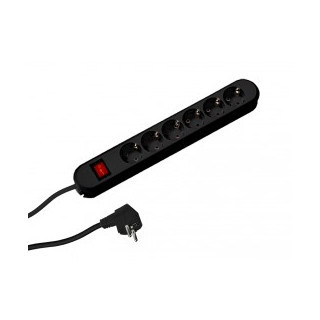 Bachmann Contactblokken Smart - 6X 230V ra + 1X schakelaar - 3 M met ra stekker - zwart