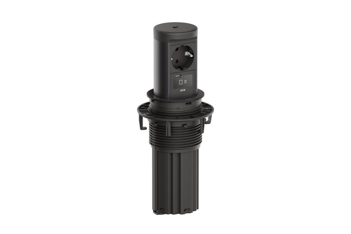 Bachmann Inbouw stopcontacten Elevator 2 - 1X 230V ra + 1X usb C CHRGR 45W + 1X wireless CHRGR - 0,5