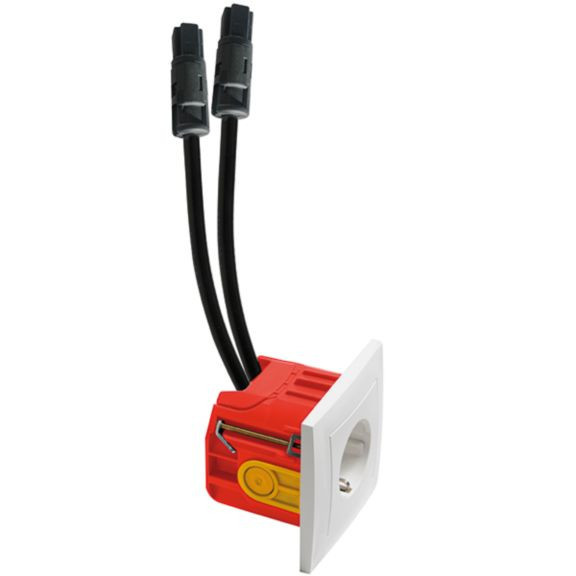 Badora Schuko contactdoos, schroefklemmen, 2-polig, zuiver wit