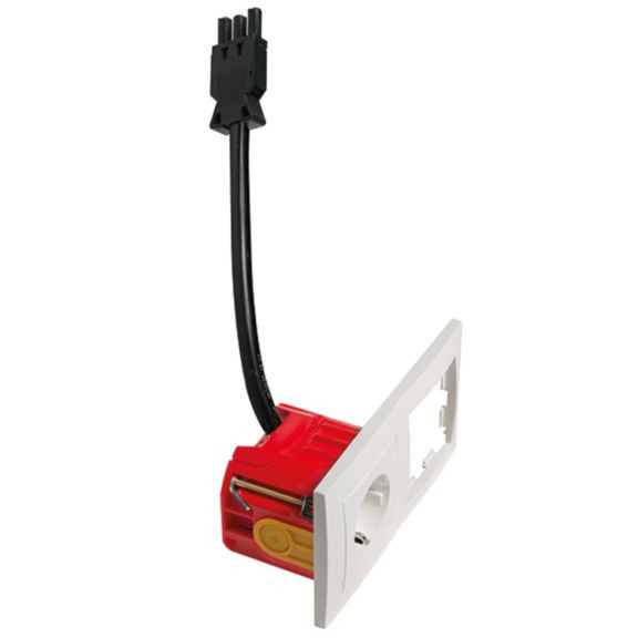 Badora Schuko contactdoos, schroefklemmen, 2-polig, zuiver wit