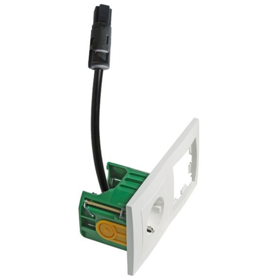 Badora Schuko contactdoos, schroefklemmen, 2-polig, zuiver wit