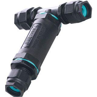 Bailey Connector connector TH402 tee 3-wegs T-vorm 3P 3-ader 4MM2 zwart