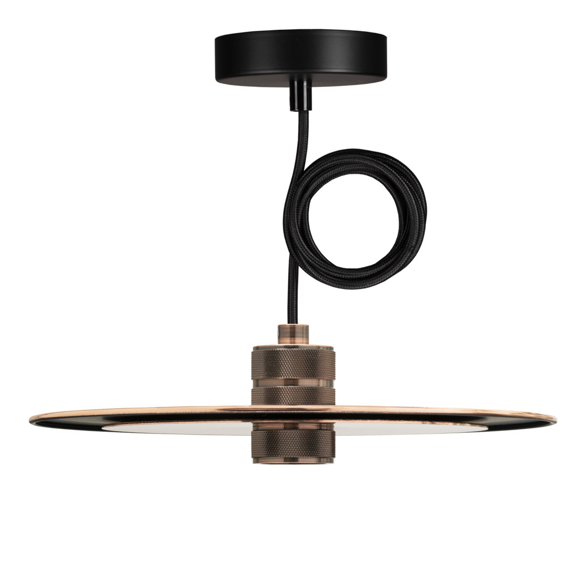 Bailey BaiLum E27 Pendelarmatuur Set slim e27 rosé goud 3M 2C zwart