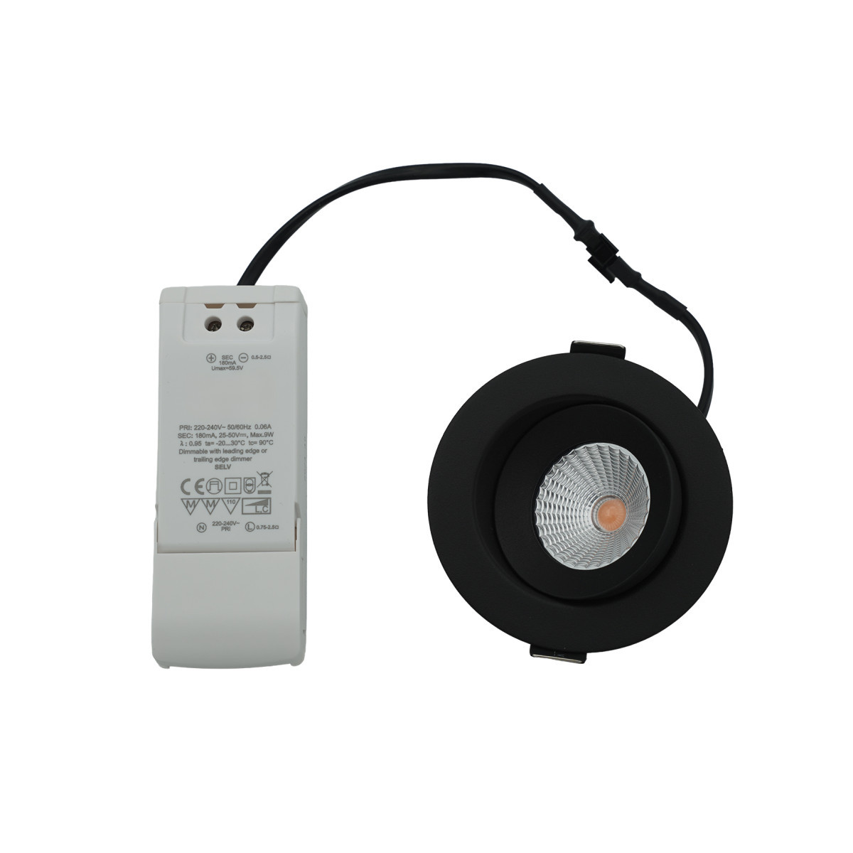 Bailey LED Spot flex Led Spot flex 8W 580LM 927 38° zwart ip44 cri98 dim