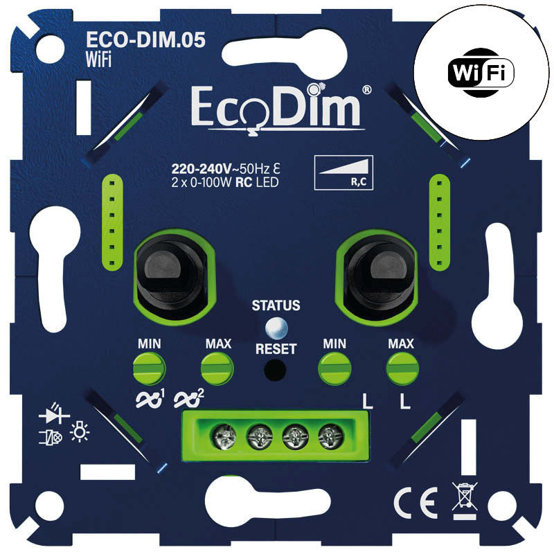Bailey Ecodim wifi dimmer duo (RC) 2x0 led inbouw 100W 100W 145733