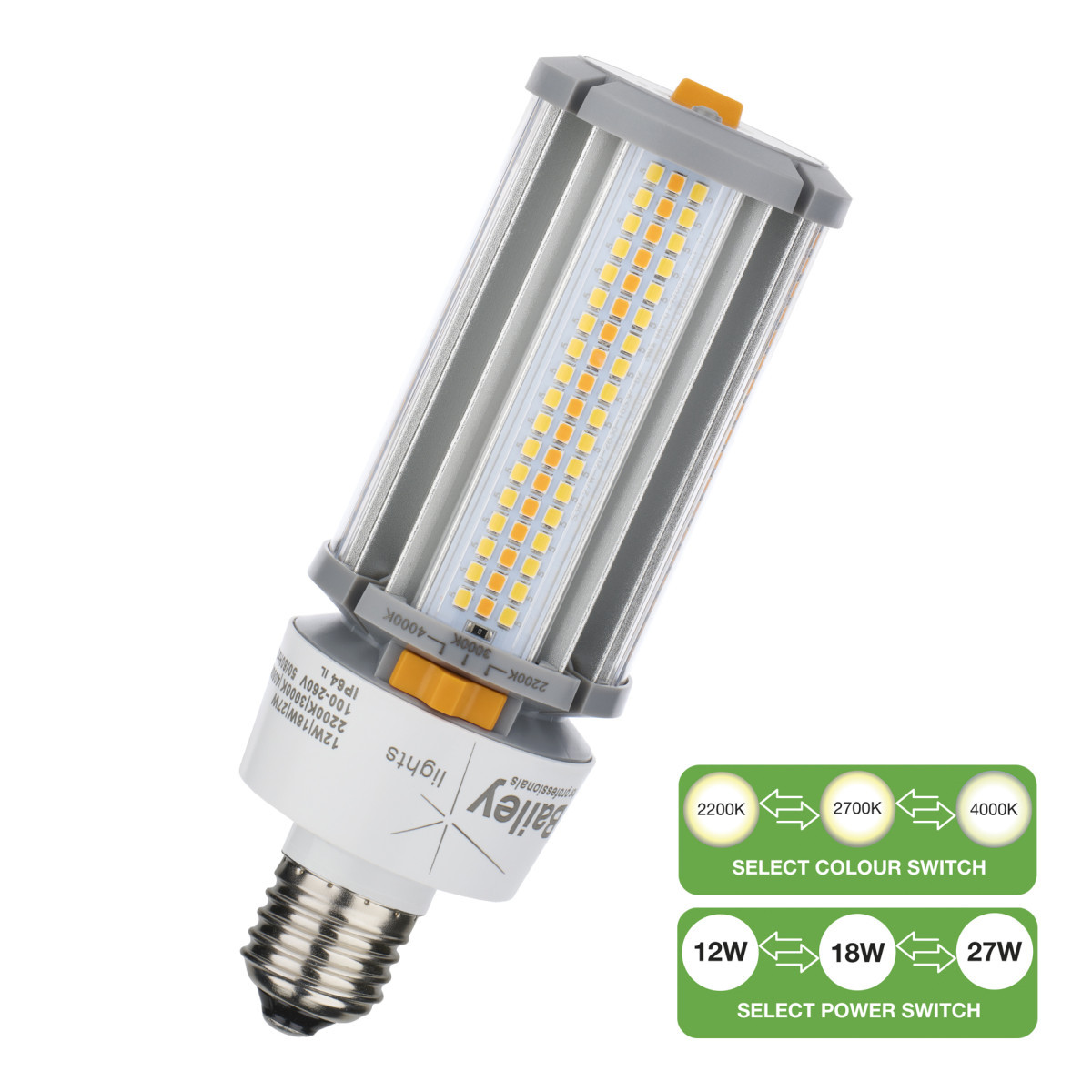 Bailey LED Corn Led Corn switch e27 12W-27W 1500LM-3500LM 2200K-4000K