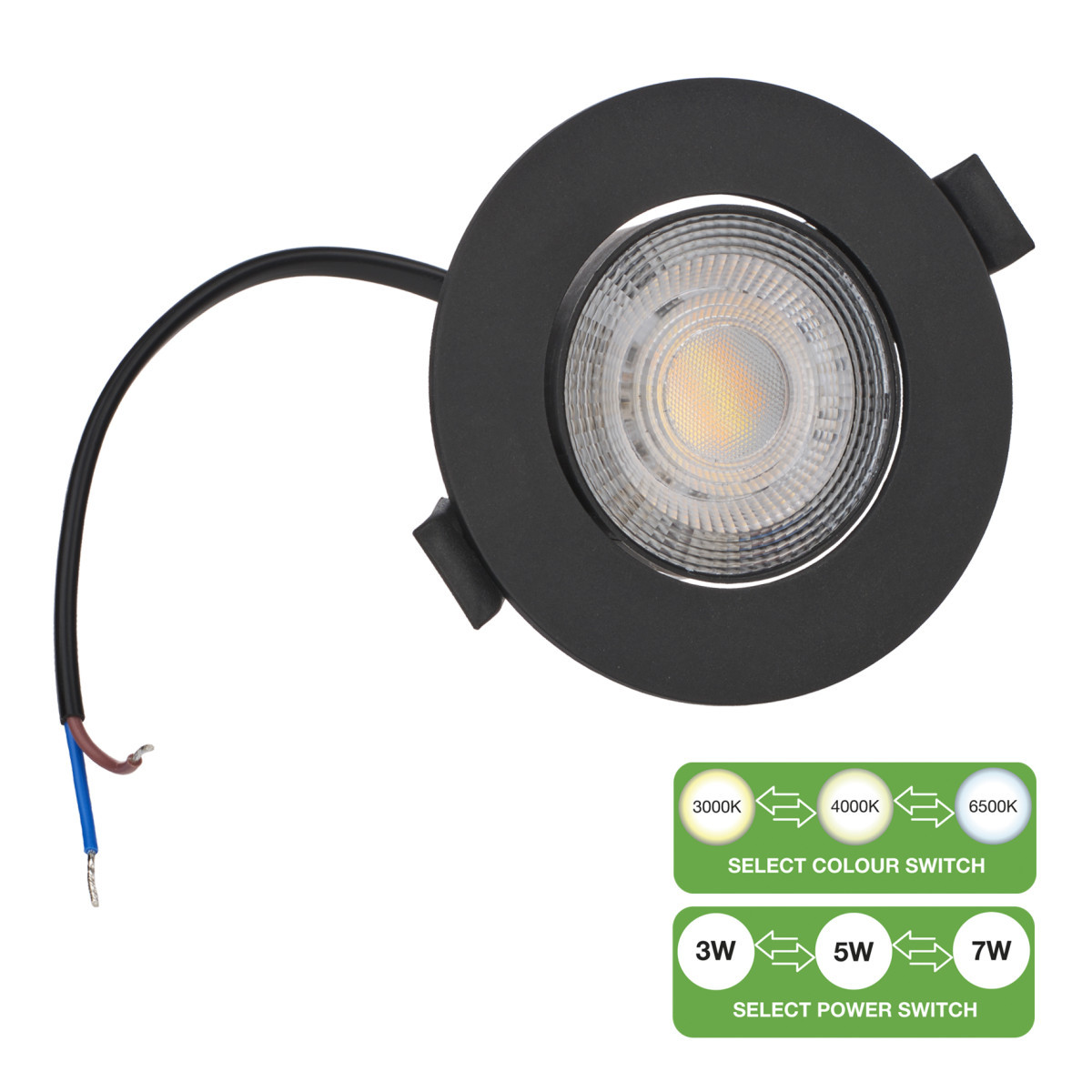 Bailey LED Spot switch Led Spot switch 3W-7W 220-500LM 830-865 38° TP zwart