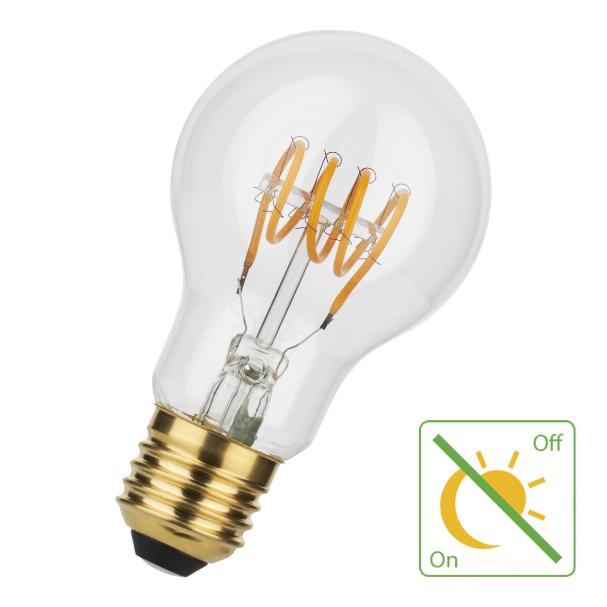 Bailey Spiraled filament sensor Spiraled Dag/nacht sensor a60 e27 4W (32W) 350LM 822 helder