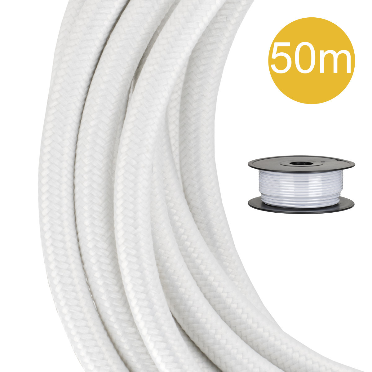 Bailey Textile cable 50M Textielsnoer 3C 50M wit