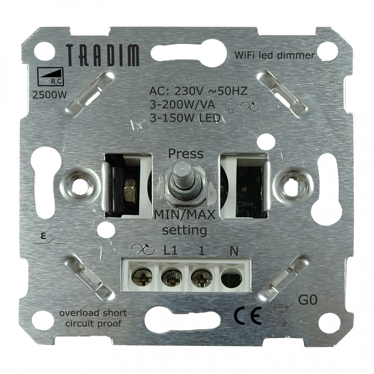 Tradim 2500W wifi wanddimmer 3-200W