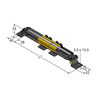 Banner Lichtgordijn Voor personenbeveiliging, zender/ontvanger paar, in casca