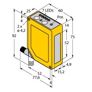 Banner Foto-Elektrische sensor, diffuse sensor met instelbare achtergrondonde