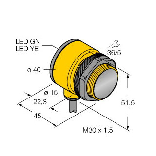 Banner Foto-Elektrische sensor, diffuse sensor met vaste achtergrondonderdruk