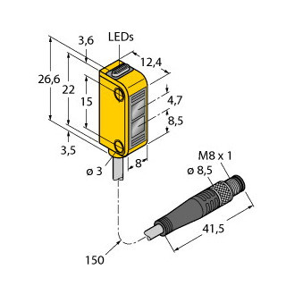 Banner Foto-Elektrische sensor, diffuse sensor met vaste achtergrondonderdruk
