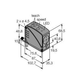 Banner Foto-Elektrische sensor, diffuse lasersensor (looptijdmeting), met SCH