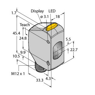 Banner Foto-Elektrische sensor, laserafstandssensor (triangulatie), met schak