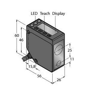 Banner Foto-Elektrische sensor, diffuse lasersensor (driehoeksmeting), met SC