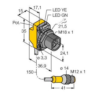 Banner Foto-Elektrische sensor, lichtgeleidersensor voor glaslichtgeleider
