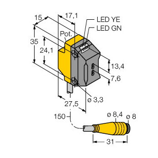 Banner Foto-Elektrische sensor, lichtgeleidersensor voor kunststoffen lichtge