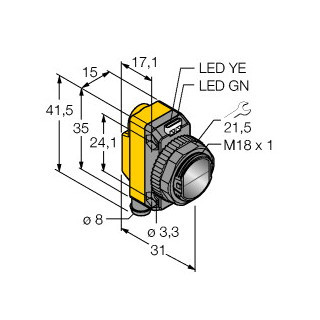Banner Foto-Elektrische sensor, retro-reflectieve sensor met polarisatiefilte