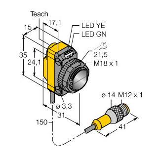 Banner Foto-Elektrische sensor, retro-reflectieve sensor met polarisatiefilte