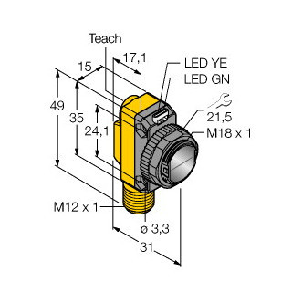 Banner Foto-Elektrische sensor, retro-reflectieve sensor met polarisatiefilte