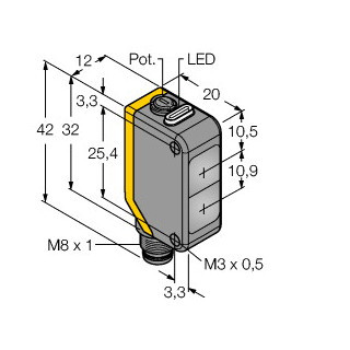 Banner Foto-Elektrische sensor, retro-reflectieve sensor met polarisatiefilte