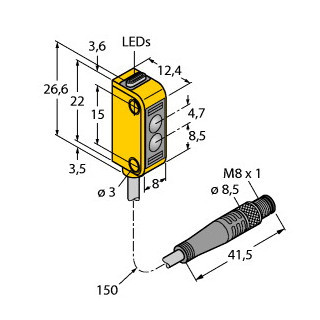 Banner Foto-Elektrische sensor, retro-reflectieve sensor met polarisatiefilte