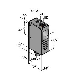 Banner Foto-Elektrische sensor, retro-reflectieve sensor met polarisatiefilte