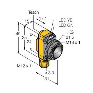 Banner Foto-Elektrische sensor, retro-reflectieve sensor met polarisatiefilte