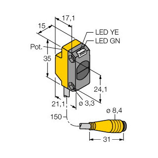 Banner Foto-Elektrische sensor, zender-ontvanger systeem (ontvanger)