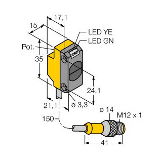 Banner Foto-Elektrische sensor, zender-ontvanger systeem (ontvanger)