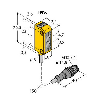 Banner Foto-Elektrische sensor, zender-ontvanger systeem (ontvanger), miniatu