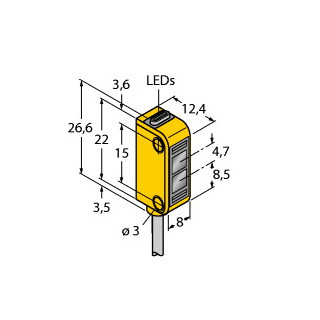Banner Foto-Elektrische sensor, zender-ontvanger systeem (zender), miniatuurs