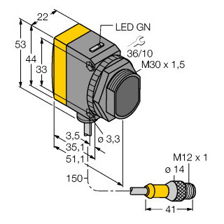 Banner Foto-Elektrische sensor, zender-ontvanger systeem (zender), voor de wa