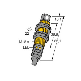 Banner Ultrasoonsensor, diffuse sensor, met schakeluitgang