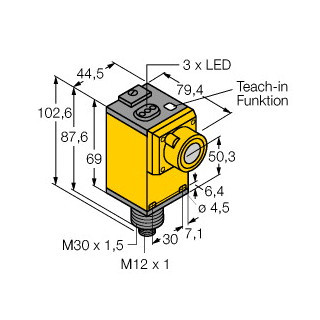 Banner Ultrasoonsensor, diffuse sensor, met analoge uitgang