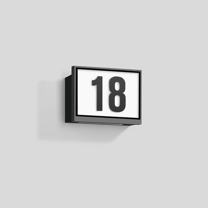 Bega Huisnummerarmatuur, met schemeringsschakelaar, grafiet 3000 K