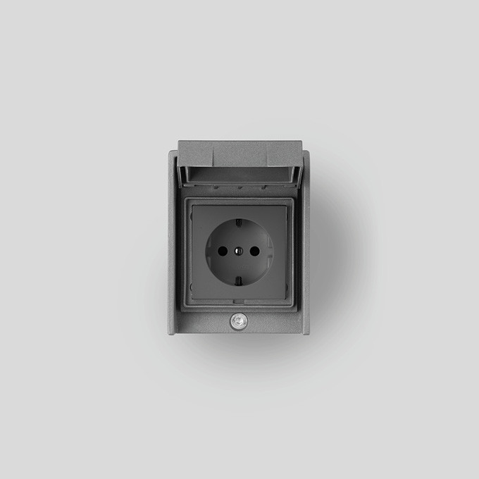 Bega Einbausteckdose, FÜR den innen- & außenbereich, silber