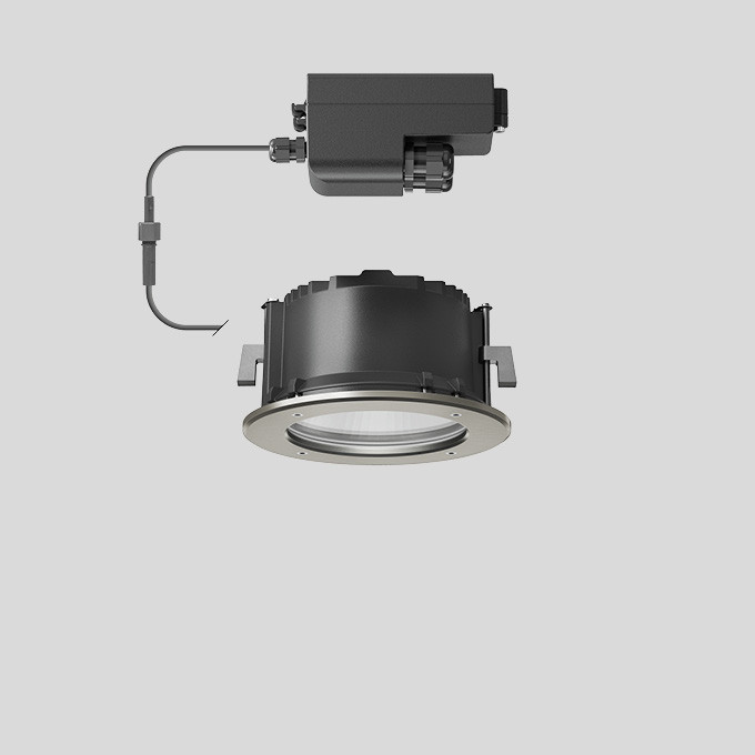 Bega Plafondinbouw-Diepstraler, voor binnen- en buiten, edelstaal 3000 K