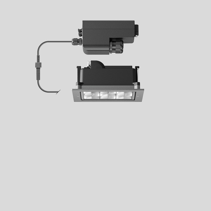 Bega Plafondinbouw-Diepstraler, voor binnen- en buiten, zilver 3000 K