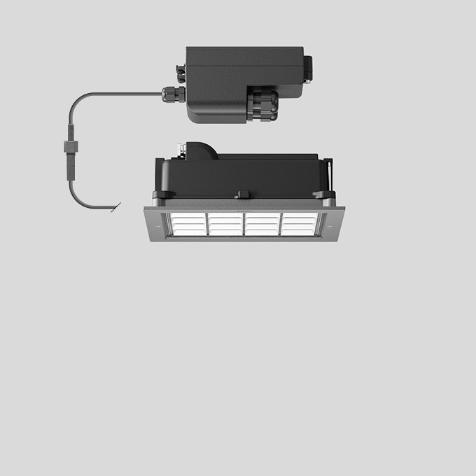 Bega Plafondinbouw-Diepstraler, voor binnen- en buiten, zilver 3000 K