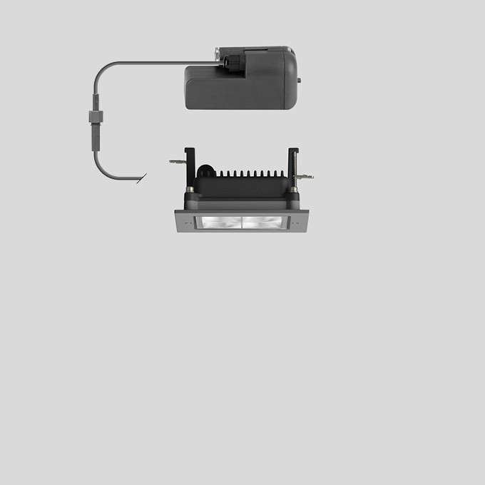 Bega Plafondinbouw-Diepstraler, voor binnen- en buiten, zilver 4000 K