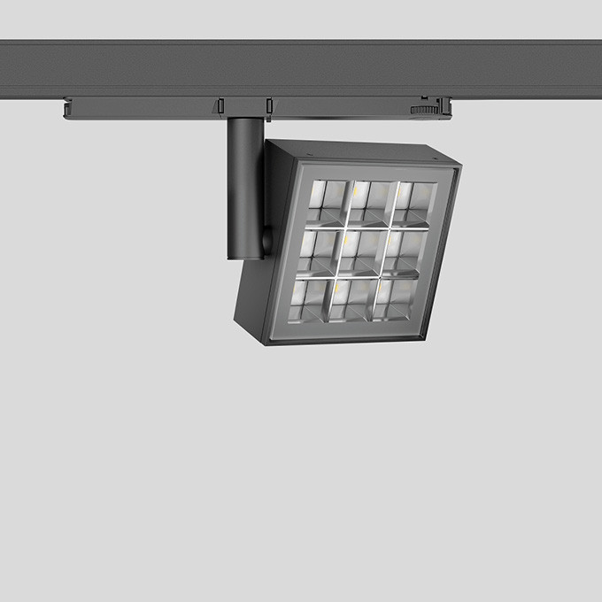 Bega Stromschienenstrahler Quadrat, FÜR den innenbereich, samtschwarz 4000